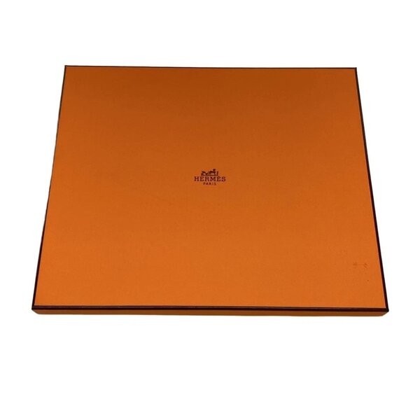 HERMES Kare H 100 - Natural Ochre Marine Cashmere Silk Scarf - Picture 5 of 6